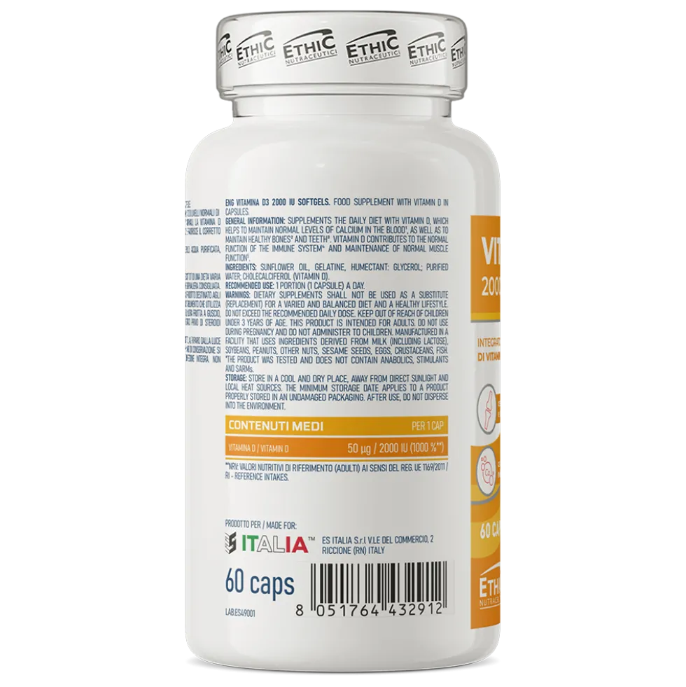 Ethic Nutraceutici Vitamina D3 2000 IU 60 kapsułek