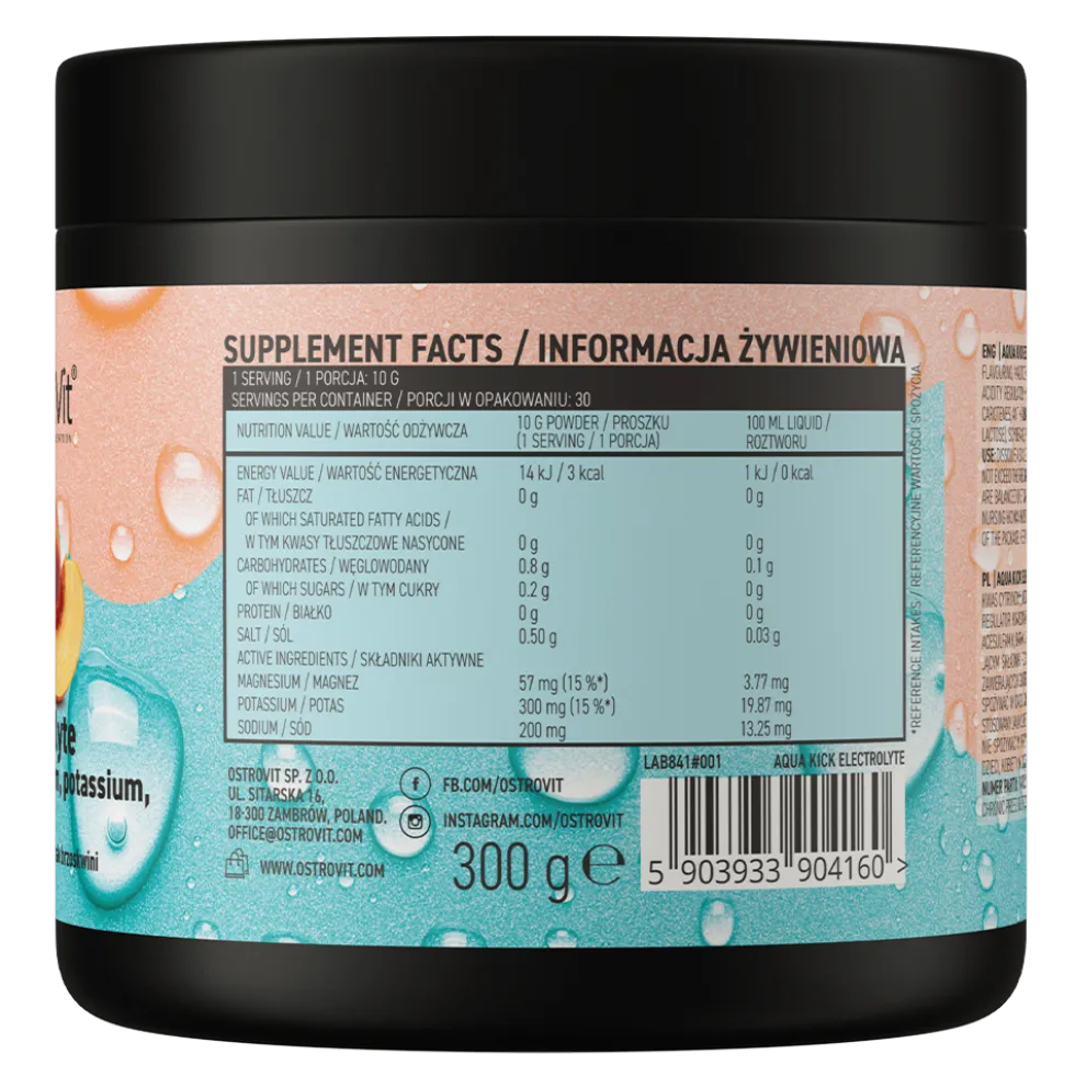 OstroVit Aqua Kick Elektrolity 300 g