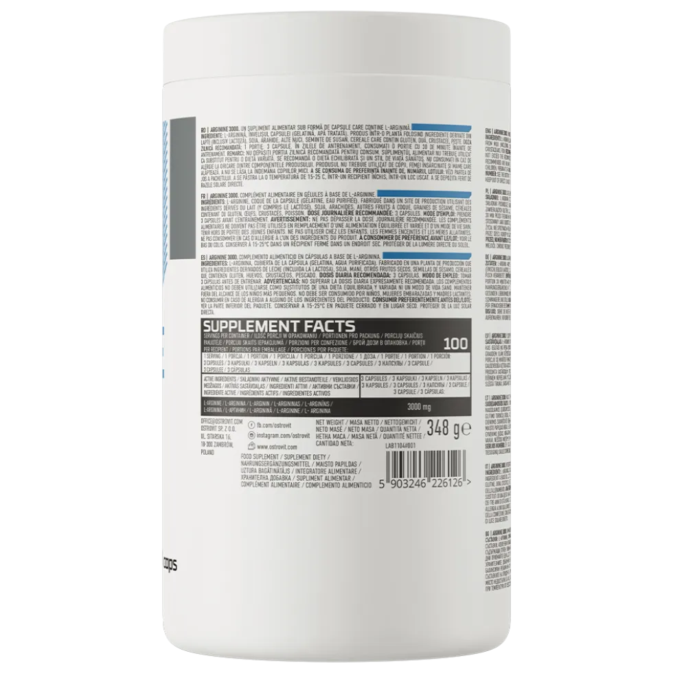 OstroVit Arginina 3000 mg 300 kapsułek