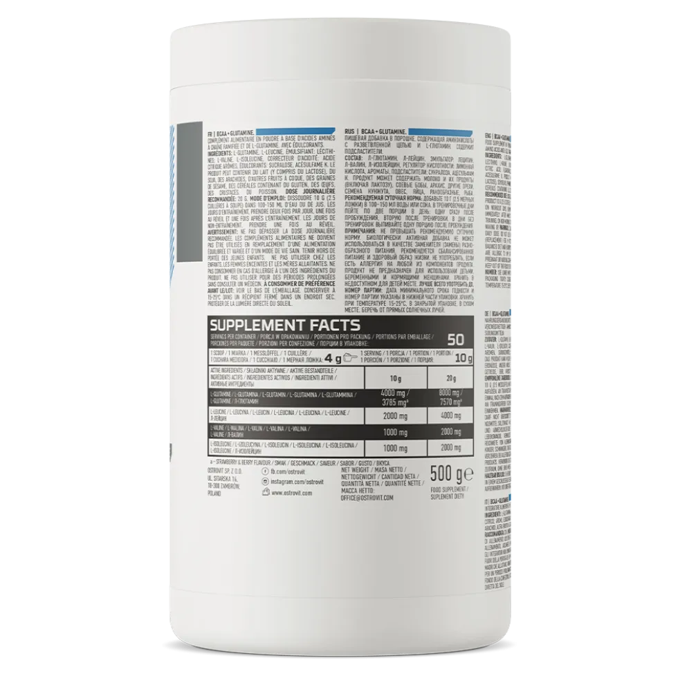 OstroVit BCAA + Glutamina 500 g