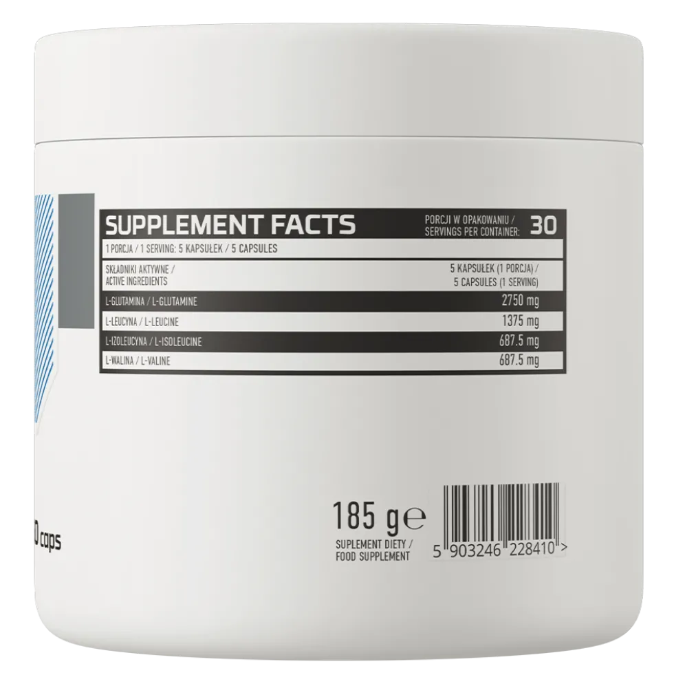 OstroVit BCAA + Glutamina 1100 mg 150 kapsułek