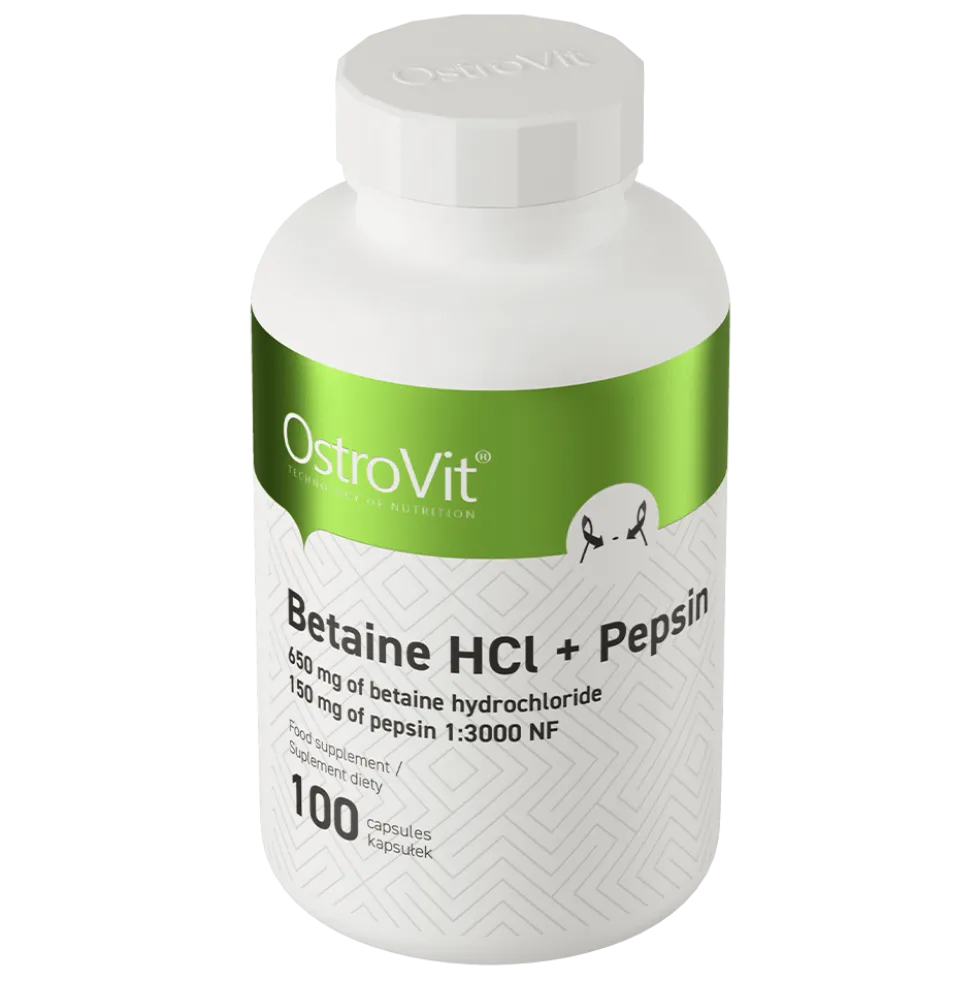 OstroVit Betaina HCl + Pepsyna 100 kapsułek