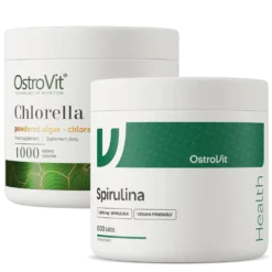OstroVit Chlorella VEGE 1000 tabletek + Spirulina VEGE 1000 tabletek