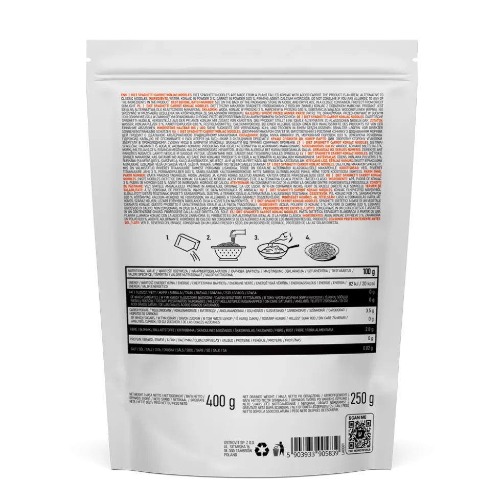 OstroVit Diet Spaghetti Carrot Konjac Noodles 250 g
