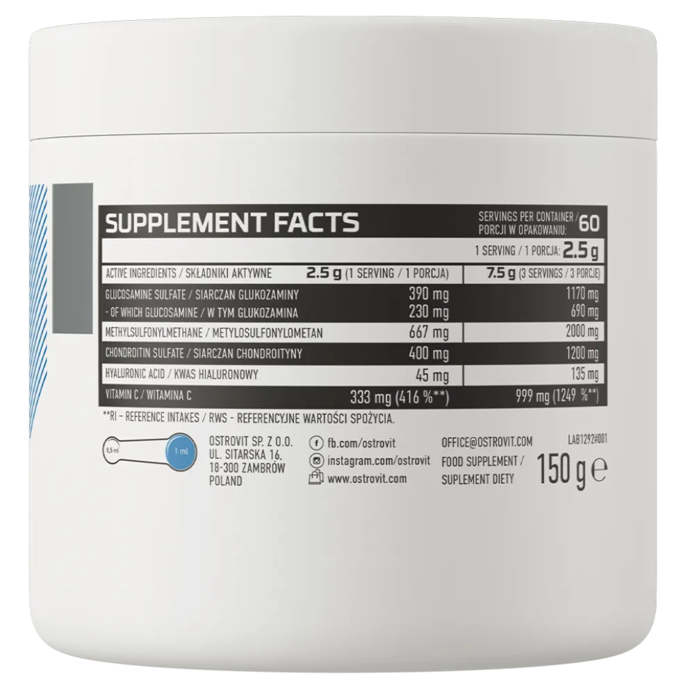 OstroVit Glukozamina + MSM + Chondroityna 150 g