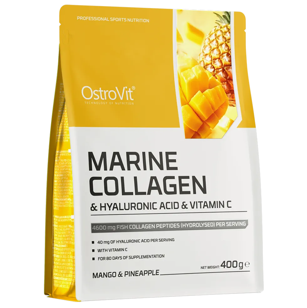 OstroVit Kolagen Morski + Kwas Hialuronowy + Witamina C 400 g