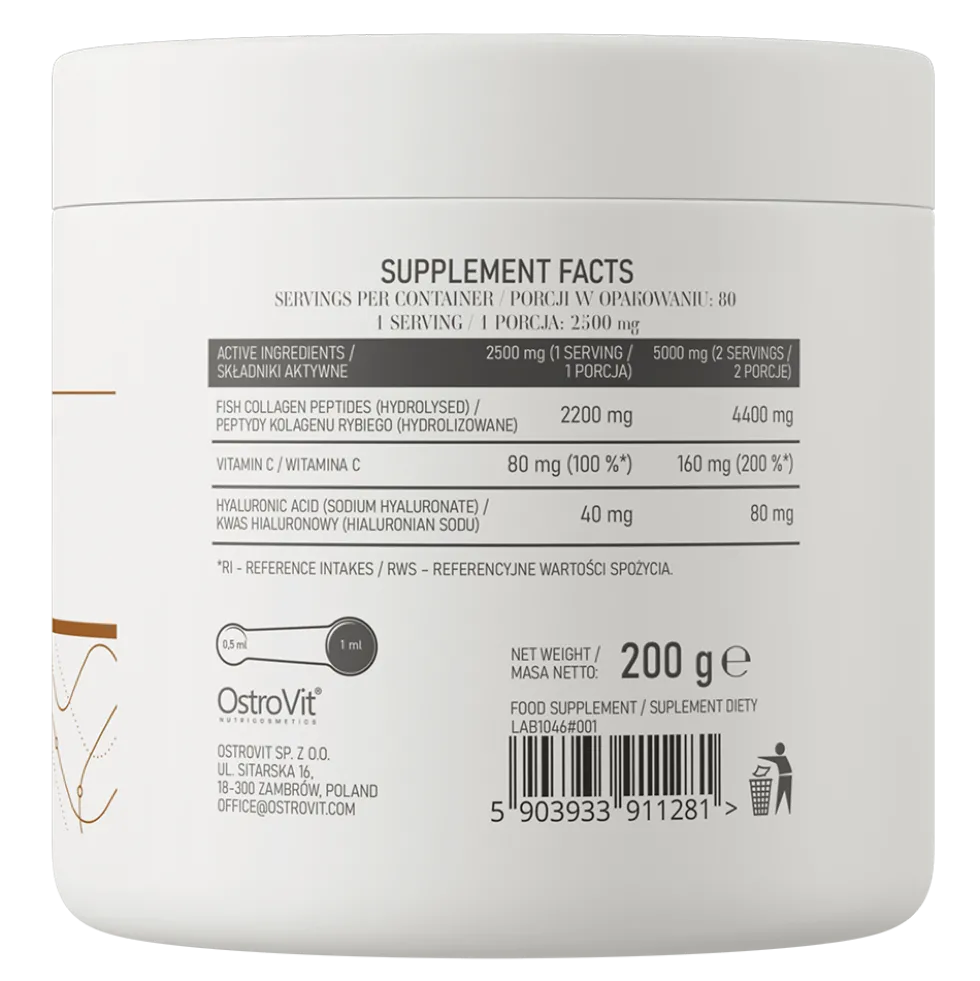 OstroVit Kolagen Morski + Kwas Hialuronowy 200 g