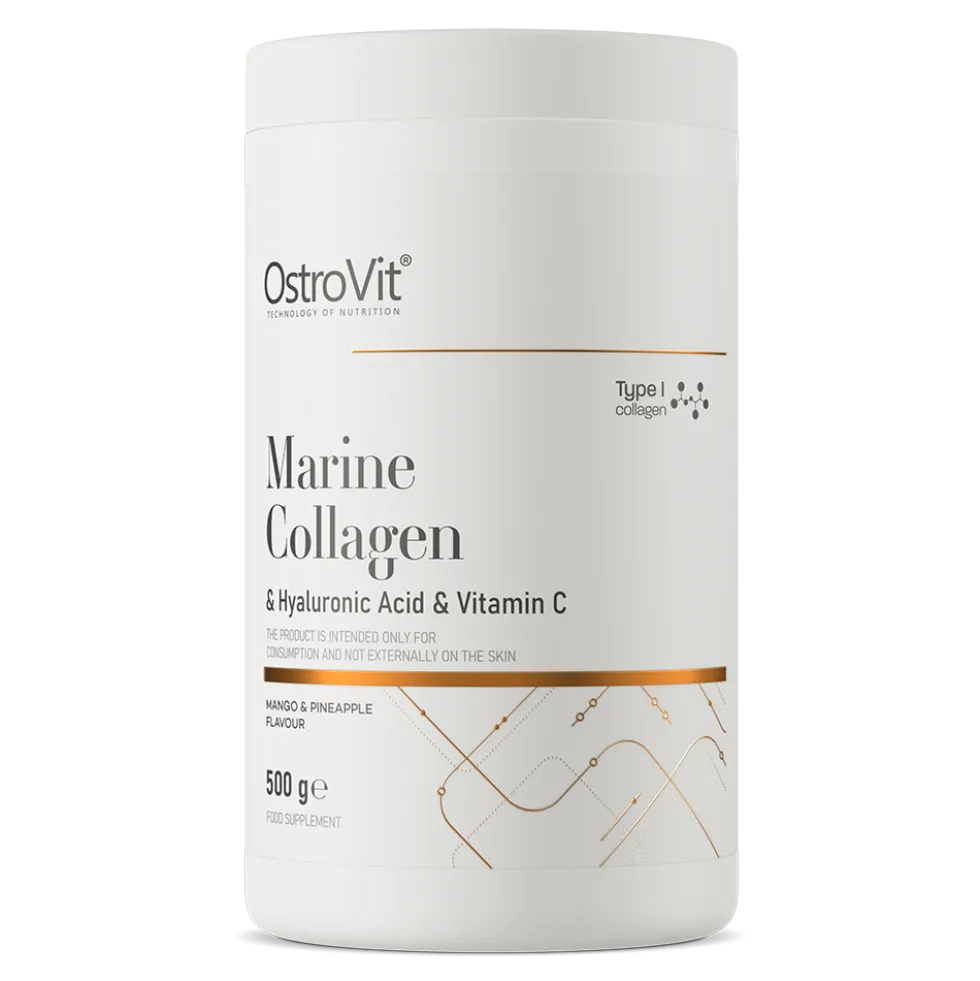 OstroVit Kolagen Morski + Kwas Hialuronowy + Witamina C 500 g