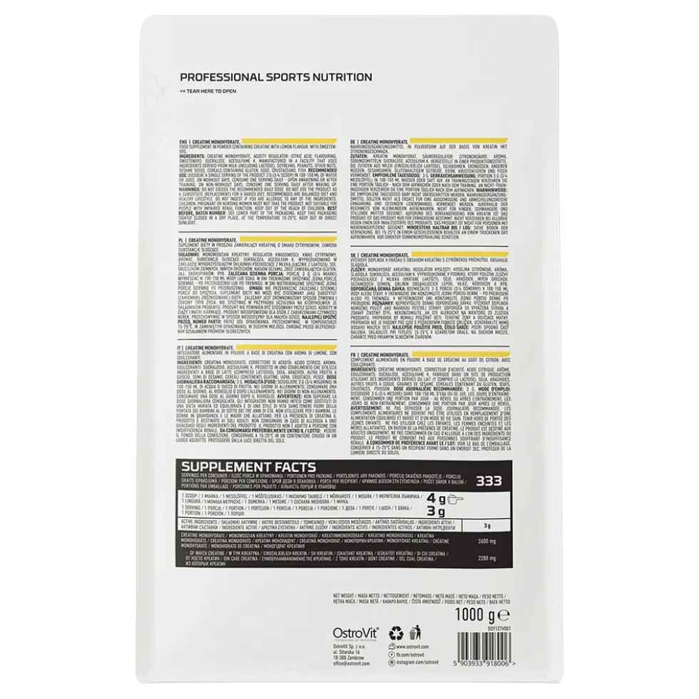 OstroVit Monohydrat Kreatyny 1000 g