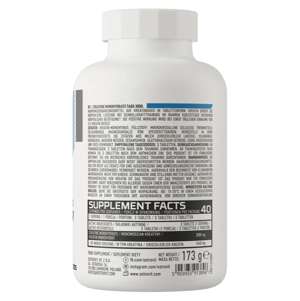 OstroVit Monohydrat Kreatyny 3000 mg 120 tabletek