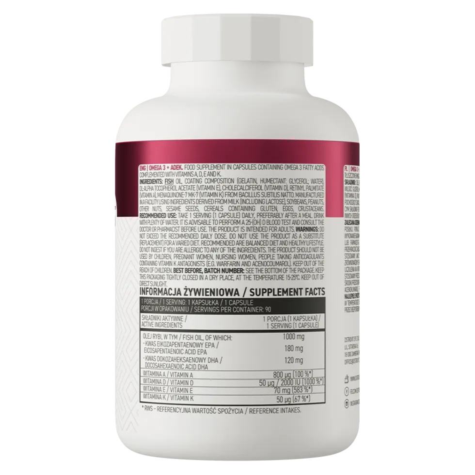 OstroVit Omega 3 + ADEK 90 kapsułek