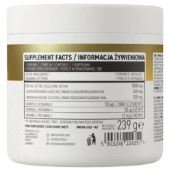 OstroVit Omega 3 D3+K2 180 kapsułek