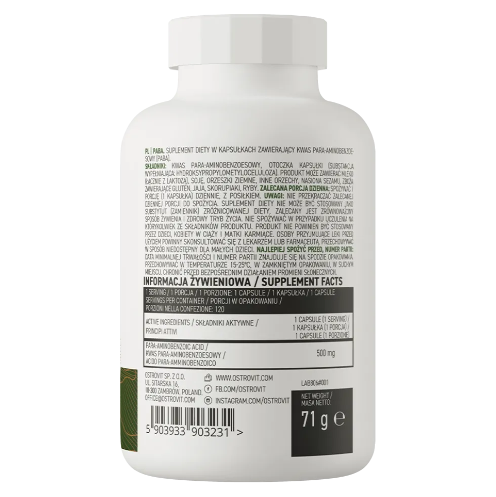 OstroVit PABA VEGE 120 kapsułek