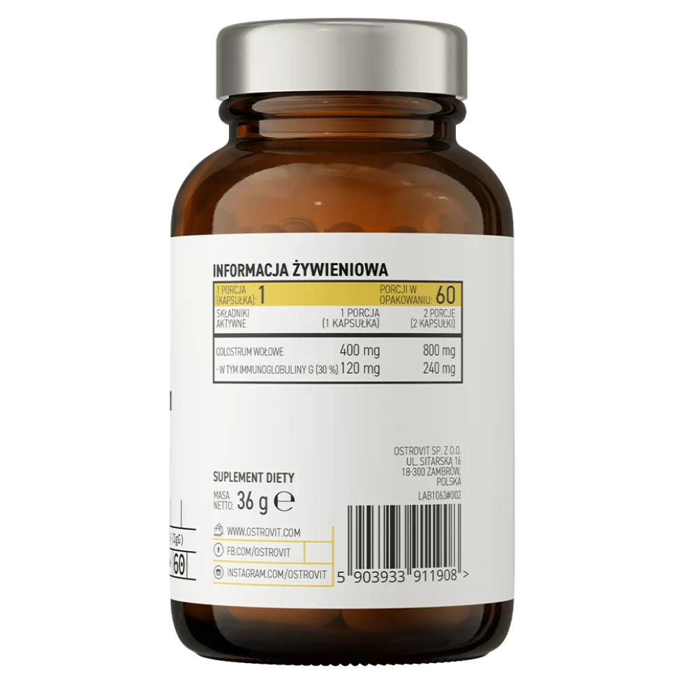OstroVit Pharma Colostrum Wołowe 60 kapsułek