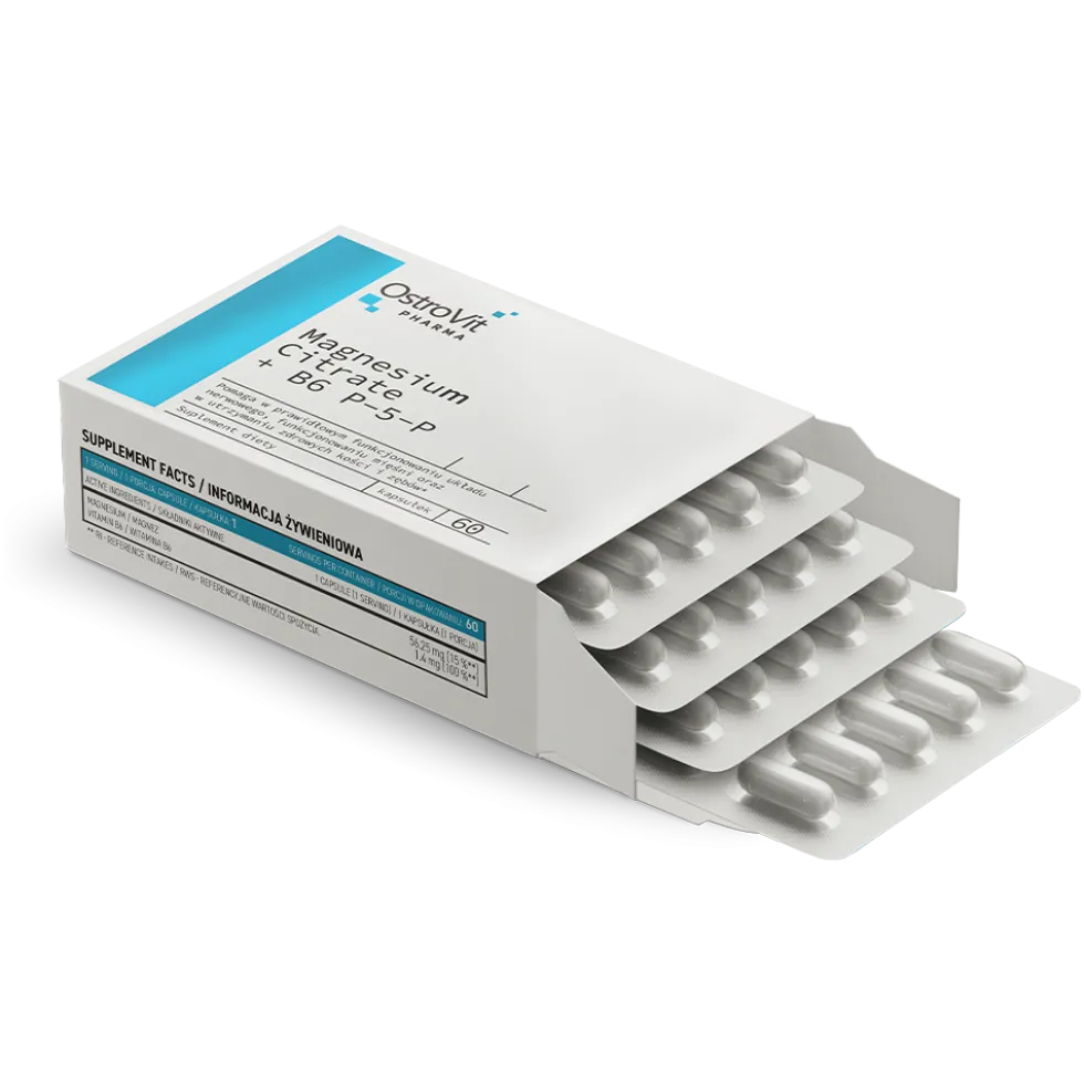 OstroVit Pharma Cytrynian Magnezu + B6 P-5-P 60 kapsułek
