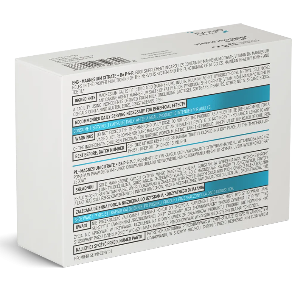 OstroVit Pharma Cytrynian Magnezu + B6 P-5-P 60 kapsułek