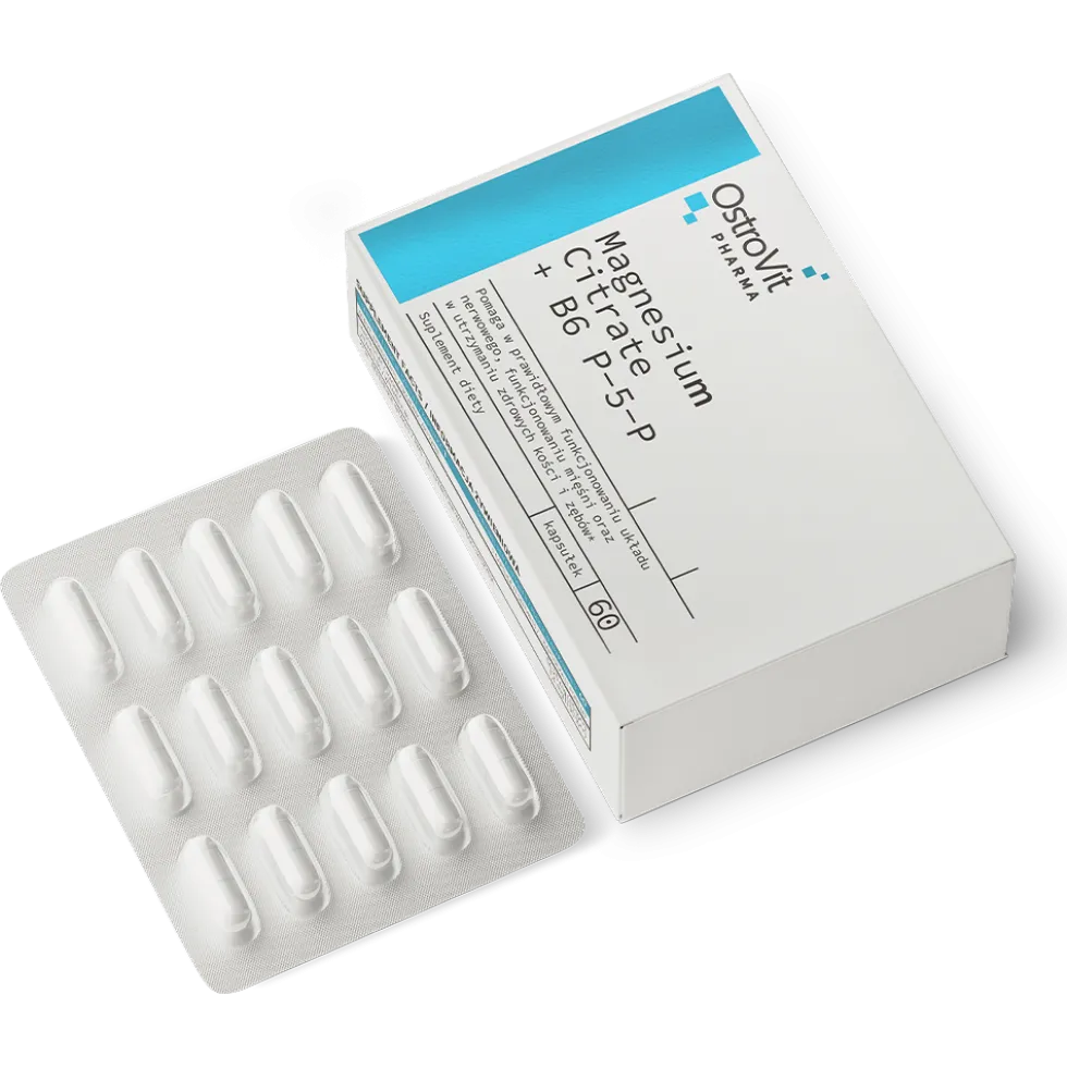 OstroVit Pharma Cytrynian Magnezu + B6 P-5-P 60 kapsułek