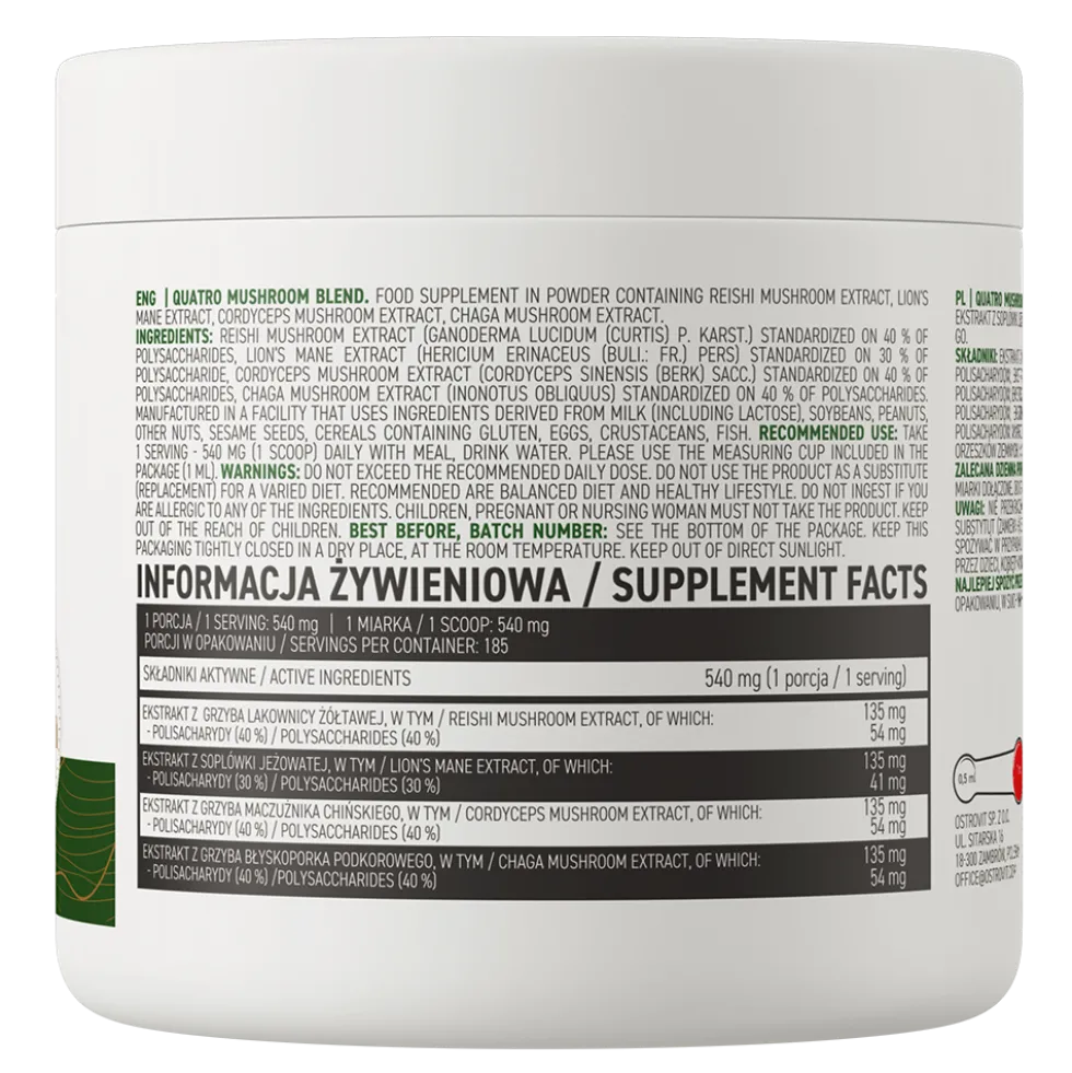 OstroVit Quatro Mushroom Blend VEGE 100 g