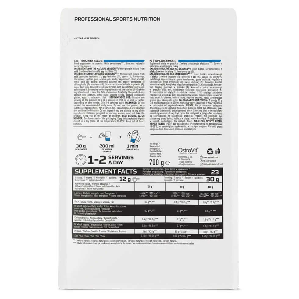 OstroVit 100% Whey Isolate 700 g