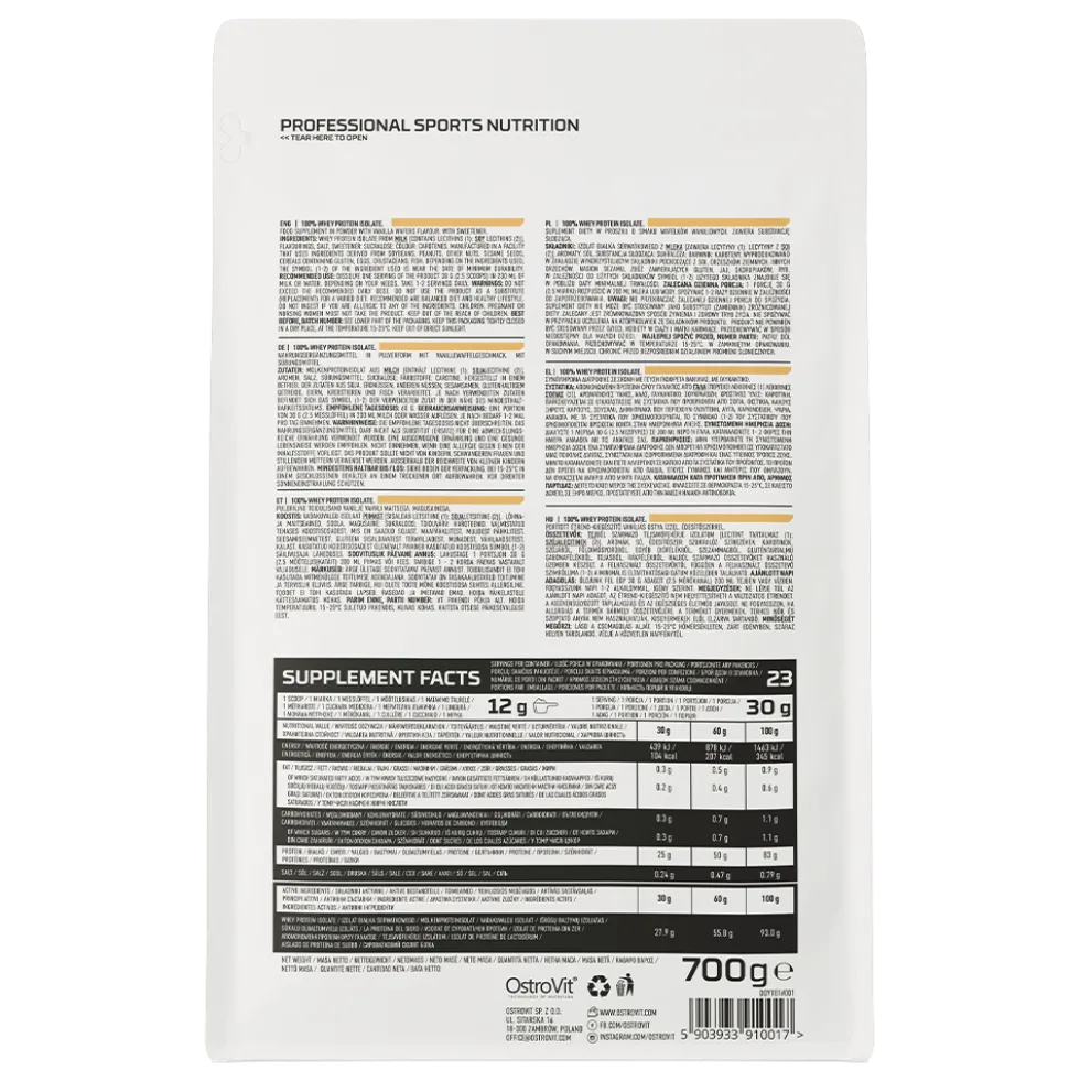 OstroVit 100% Whey Protein Isolate 700 g